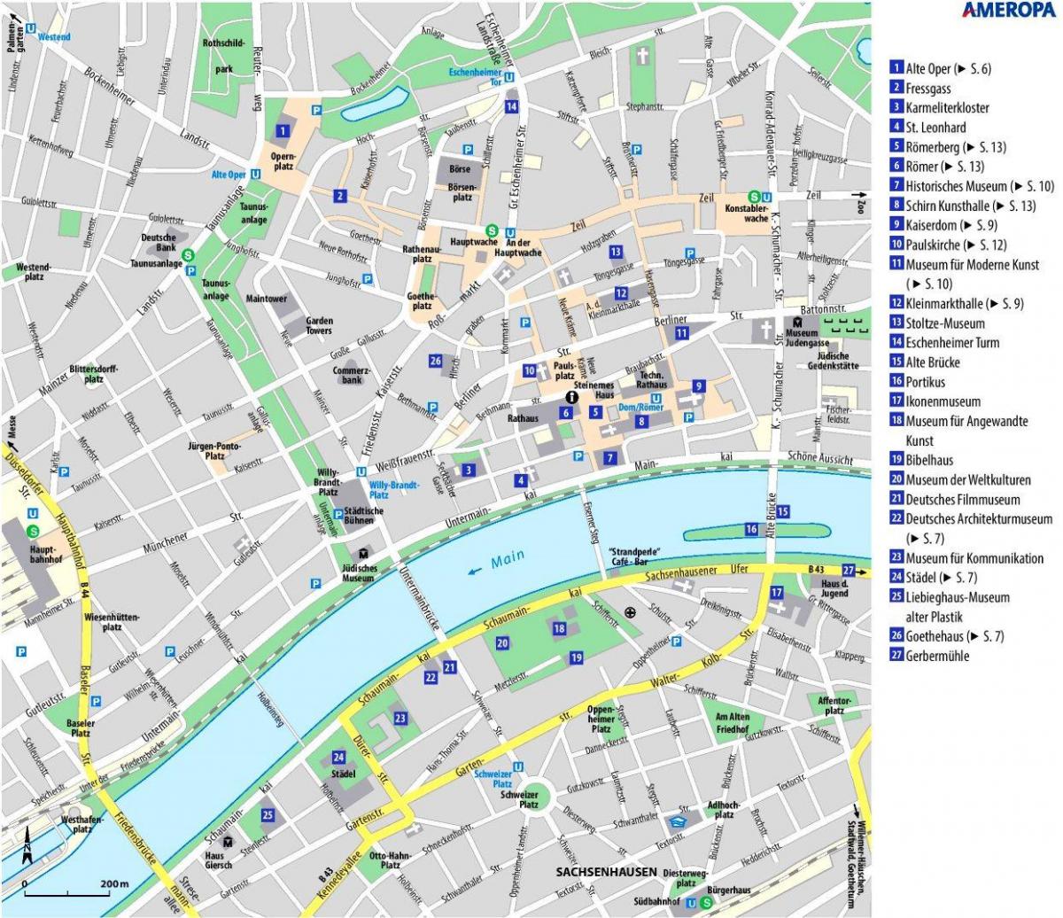 карта достопримечательностей Франкфурта