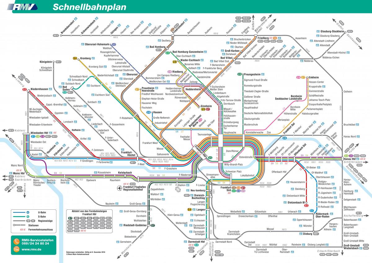 карта станций метро Франкфурта