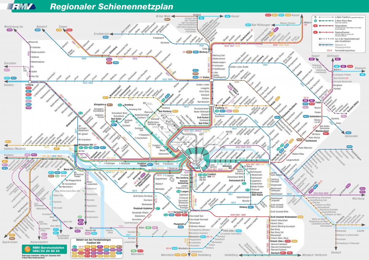карта железнодорожных станций Франкфурта