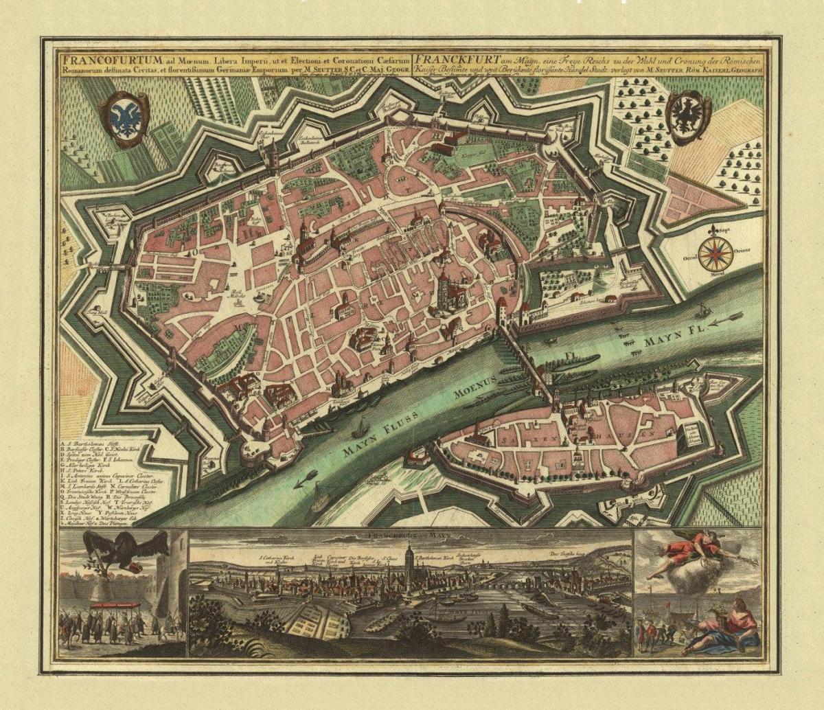 антикварная карта Франкфурта